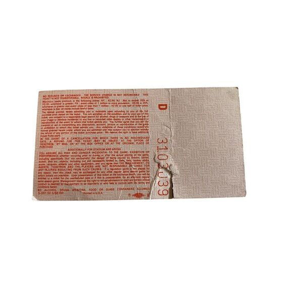 KEITH RICHARDS & THE X-PENSIVE WINOS TOWER THEATRE DEC 2 1988 Ticket Stub - Picture 2 of 2